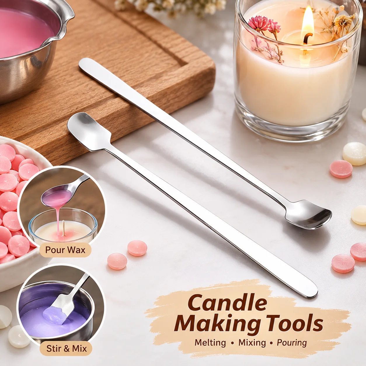 Candle Making Workshop - 1/2 шт. Набор ложек для изготовления