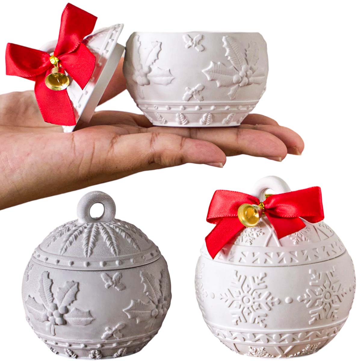 Candle Making Kit Xmas - Рождественский рельефный снег, ягодная свеча, банка,