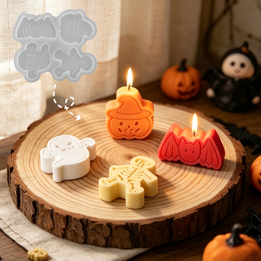 Candle Mold Silicone - Набор силиконовых форм с 4 полостями