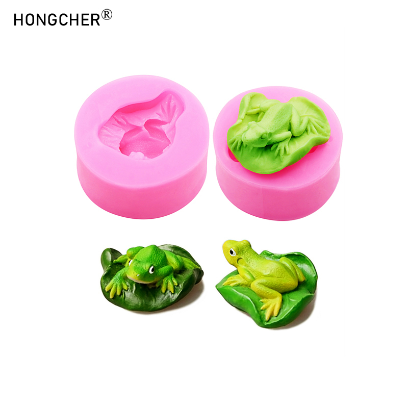 Candle Mold Silicone - Листья лотоса, лягушка, смола, микропейзаж, украшение,